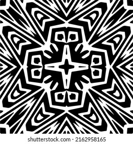 Abstract background with black and white mandala. Unique geometric vector swatch. Perfect for site backdrop, wrapping paper, wallpaper, textile and surface design. 