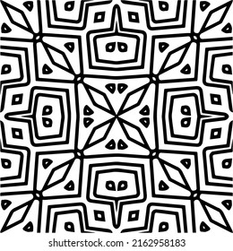 Abstract background with black and white mandala. Line art.Unique geometric vector swatch. Perfect for site backdrop, wrapping paper, wallpaper, textile and surface design. 