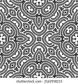 Abstract background with black and white mandala. Unique geometric vector swatch. Perfect for site backdrop, wrapping paper, wallpaper, textile and surface design. 