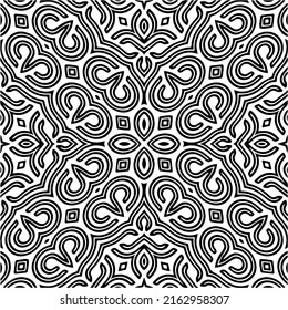 Abstract background with black and white mandala. Unique geometric vector swatch. Perfect for site backdrop, wrapping paper, wallpaper, textile and surface design. 