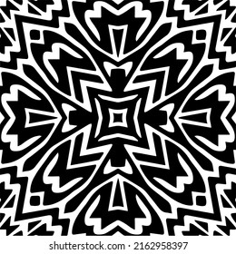 Abstract background with black and white mandala. Unique geometric vector swatch. Perfect for site backdrop, wrapping paper, wallpaper, textile and surface design. 