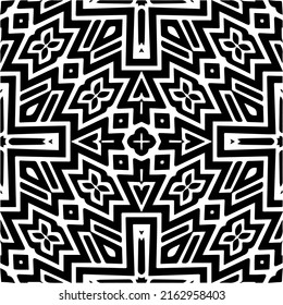 Fondo abstracto con mandala en blanco y negro. Muestra de vector geométrico única. Perfecto para el fondo del sitio, papel envolvente, papel tapiz, textil y diseño de superficie. 
