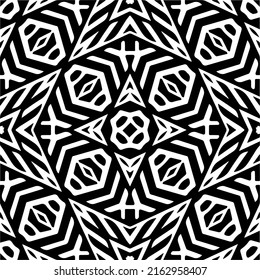 Abstract background with black and white mandala. Unique geometric vector swatch. Perfect for site backdrop, wrapping paper, wallpaper, textile and surface design. 