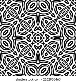 Abstract background with black and white mandala. Unique geometric vector swatch. Perfect for site backdrop, wrapping paper, wallpaper, textile and surface design. 