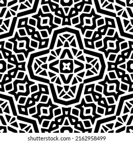 Abstract background with black and white mandala. Unique geometric vector swatch. Perfect for site backdrop, wrapping paper, wallpaper, textile and surface design. 