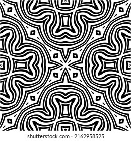 Fondo abstracto con mandala en blanco y negro. Muestra de vector geométrico única. Perfecto para el fondo del sitio, papel envolvente, papel tapiz, textil y diseño de superficie. 