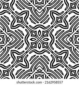 Abstract background with black and white mandala. Unique geometric vector swatch. Perfect for site backdrop, wrapping paper, wallpaper, textile and surface design. 