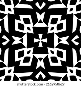 Abstract background with black and white mandala. Unique geometric vector swatch. Perfect for site backdrop, wrapping paper, wallpaper, textile and surface design. 