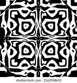 Fondo abstracto con mandala en blanco y negro. Muestra de vector geométrico única. Perfecto para el fondo del sitio, papel envolvente, papel tapiz, textil y diseño de superficie. 