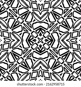 Fondo abstracto con mandala en blanco y negro. Muestra de vector geométrico única. Perfecto para el fondo del sitio, papel envolvente, papel tapiz, textil y diseño de superficie. 