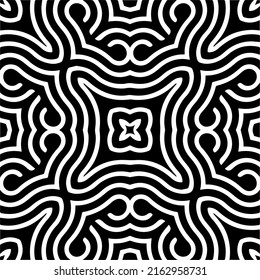 Abstract background with black and white mandala. Unique geometric vector swatch. Perfect for site backdrop, wrapping paper, wallpaper, textile and surface design. 