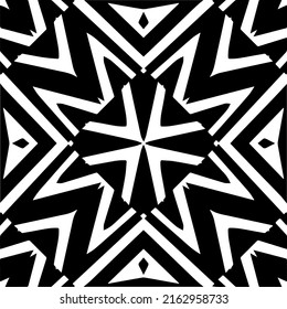 Abstract background with black and white mandala. Unique geometric vector swatch. Perfect for site backdrop, wrapping paper, wallpaper, textile and surface design. 