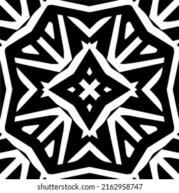 Fondo abstracto con mandala en blanco y negro. Muestra de vector geométrico única. Perfecto para el fondo del sitio, papel envolvente, papel tapiz, textil y diseño de superficie. 