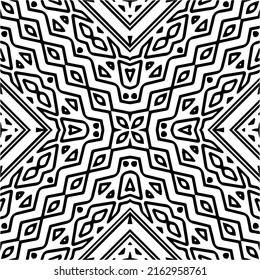 Fondo abstracto con mandala en blanco y negro. Muestra de vector geométrico única. Perfecto para el fondo del sitio, papel envolvente, papel tapiz, textil y diseño de superficie. 