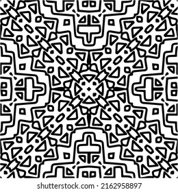 Fondo abstracto con mandala en blanco y negro. Muestra de vector geométrico única. Perfecto para el fondo del sitio, papel envolvente, papel tapiz, textil y diseño de superficie. 