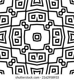 Abstract background with black and white mandala. Unique geometric vector swatch. Perfect for site backdrop, wrapping paper, wallpaper, textile and surface design. 