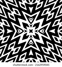 Abstract background with black and white mandala. Unique geometric vector swatch. Perfect for site backdrop, wrapping paper, wallpaper, textile and surface design. 