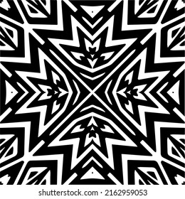 Abstract background with black and white mandala. Unique geometric vector swatch. Perfect for site backdrop, wrapping paper, wallpaper, textile and surface design. 