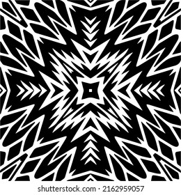 Abstract background with black and white mandala. Unique geometric vector swatch. Perfect for site backdrop, wrapping paper, wallpaper, textile and surface design. 