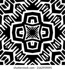 Abstract background with black and white mandala. Unique geometric vector swatch. Perfect for site backdrop, wrapping paper, wallpaper, textile and surface design. 