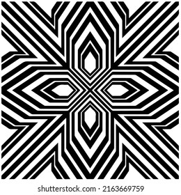 

Abstract background with black and white mandala. Unique geometric vector swatch. Perfect for site backdrop, wrapping paper, wallpaper, textile and surface design. 