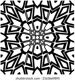 

Abstract background with black and white mandala. Unique geometric vector swatch. Perfect for site backdrop, wrapping paper, wallpaper, textile and surface design. 