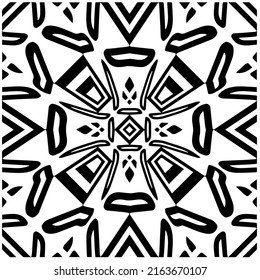 

Abstract background with black and white mandala. Unique geometric vector swatch. Perfect for site backdrop, wrapping paper, wallpaper, textile and surface design. 