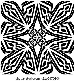 

Fondo abstracto con mandala en blanco y negro. Muestra de vector geométrico única. Perfecto para el fondo del sitio, papel envolvente, papel tapiz, textil y diseño de superficie. 