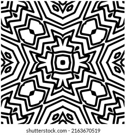 
Abstract background with black and white mandala. Unique geometric vector swatch. Perfect for site backdrop, wrapping paper, wallpaper, textile and surface design. 