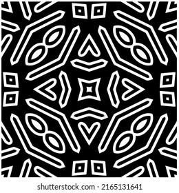 
Abstract background with black and white mandala. Unique geometric vector swatch. Perfect for site backdrop, wallpaper, textile and surface design. Monochrome seamless pattern.