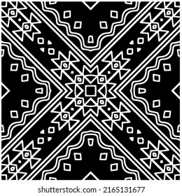 
Abstract background with black and white mandala. Unique geometric vector swatch. Perfect for site backdrop, wallpaper, textile and surface design. Monochrome seamless pattern.