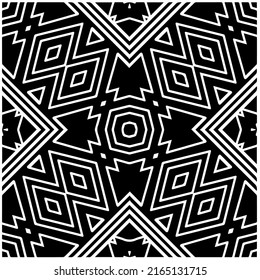 
Fondo abstracto con mandala en blanco y negro. Muestra de vector geométrico única. Perfecto para el fondo del sitio, tapicería, textil y diseño de superficie. Patrón monocromo sin fisuras.