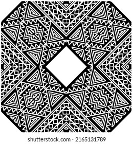 
Abstract background with black and white mandala. Unique geometric vector swatch. Perfect for site backdrop, wallpaper, textile and surface design. Monochrome seamless pattern.