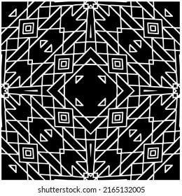 
Abstract background with black and white mandala. Unique geometric vector swatch. Perfect for site backdrop, wallpaper, textile and surface design. Monochrome seamless pattern.