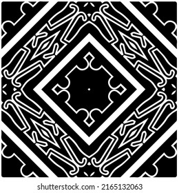 
Abstract background with black and white mandala. Unique geometric vector swatch. Perfect for site backdrop, wallpaper, textile and surface design. Monochrome seamless pattern.