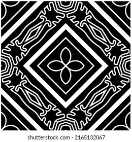 
Abstract background with black and white mandala. Unique geometric vector swatch. Perfect for site backdrop, wallpaper, textile and surface design. Monochrome seamless pattern.