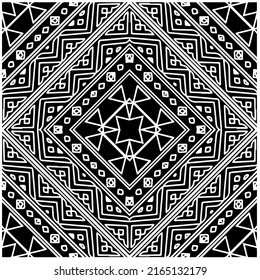 
Abstract background with black and white mandala. Unique geometric vector swatch. Perfect for site backdrop, wallpaper, textile and surface design. Monochrome seamless pattern.