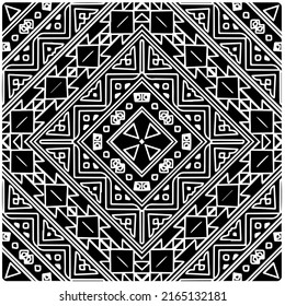 
Fondo abstracto con mandala en blanco y negro. Muestra de vector geométrico única. Perfecto para el fondo del sitio, tapicería, textil y diseño de superficie. Patrón monocromo sin fisuras.