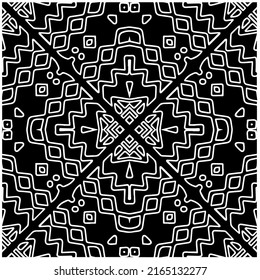 
Abstract background with black and white mandala. Unique geometric vector swatch. Perfect for site backdrop, wallpaper, textile and surface design. Monochrome seamless pattern.