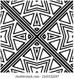 
Abstract background with black and white mandala. Unique geometric vector swatch. Perfect for site backdrop, wallpaper, textile and surface design. Monochrome seamless pattern.