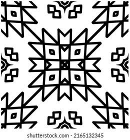 
Abstract background with black and white mandala. Unique geometric vector swatch. Perfect for site backdrop, wallpaper, textile and surface design. Monochrome seamless pattern.