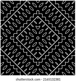
Abstract background with black and white mandala. Unique geometric vector swatch. Perfect for site backdrop, wallpaper, textile and surface design. Monochrome seamless pattern.