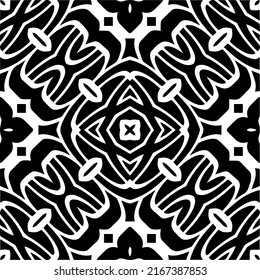 Abstract background with black and white mandala. Unique geometric vector swatch. Perfect for site backdrop, wrapping paper, wallpaper, textile and surface design. 