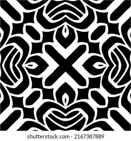 Abstrakter Hintergrund mit schwarz-weißer Mandala. Einzigartige geometrische Vektorgrafik. Ideal für die Website-Hintergrund, Wickelpapier, Tapete, Textil und Oberflächendesign. 