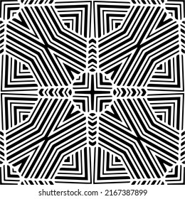 Abstract background with black and white mandala. Unique geometric vector swatch. Perfect for site backdrop, wrapping paper, wallpaper, textile and surface design. 