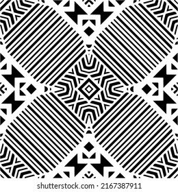 Abstrakter Hintergrund mit schwarz-weißer Mandala. Einzigartige geometrische Vektorgrafik. Ideal für die Website-Hintergrund, Wickelpapier, Tapete, Textil und Oberflächendesign. 