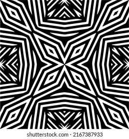 Abstract background with black and white mandala. Unique geometric vector swatch. Perfect for site backdrop, wrapping paper, wallpaper, textile and surface design. 