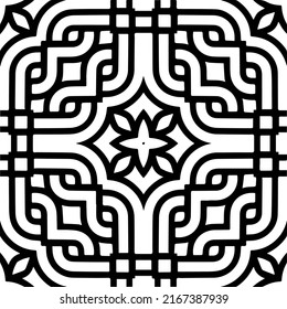Abstract background with black and white mandala. Unique geometric vector swatch. Perfect for site backdrop, wrapping paper, wallpaper, textile and surface design. 