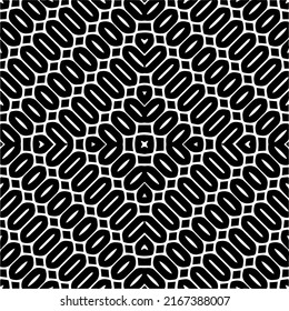 Abstract background with black and white mandala. Unique geometric vector swatch. Perfect for site backdrop, wrapping paper, wallpaper, textile and surface design. 