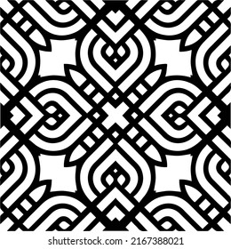 Abstract background with black and white mandala. Unique geometric vector swatch. Perfect for site backdrop, wrapping paper, wallpaper, textile and surface design. 